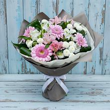 Букет цветов из:  Герберы, Альстромерии и Хризантемы в Саратовской