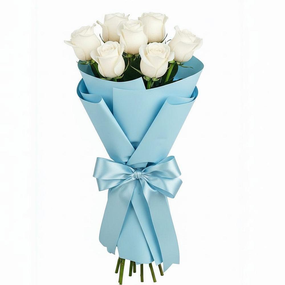Букет 7 белых роз Проуд в Саратовской