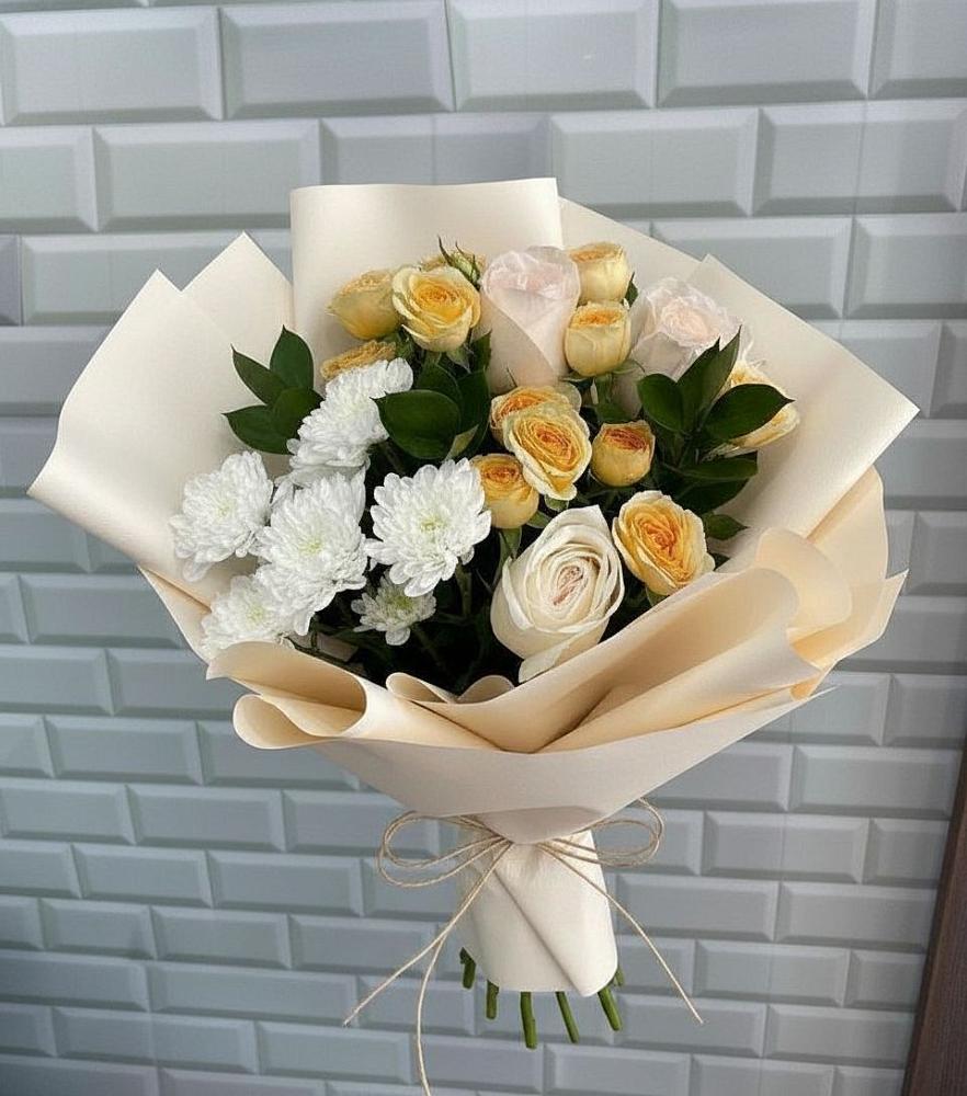 Букет цветов из: Розы и Хризантемы в Саратовской