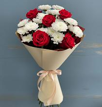Букет цветов из:  Розы и Хризантемы #REPLACE_PRED# Саратовской