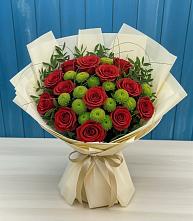 Букет цветов из:  Розы и Хризантемы в Саратовской